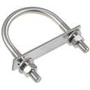 2 Sets Round U Bolts, u-Bolts 2 Inch Wide, 304 Stainless Steel U Bolt,with Nuts, Bolt Plate and Washers for Boat Trailer Tube(1/2" D x 2" W x 4" L)