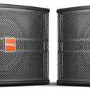 8" Passive Speaker Pair, 800W Peak Power 3-Way Karaoke Speakers, 8 Ohm MDF Enclosure, for Crystal Clear Vocals, Home Entertainment, DJ and PA Audio, Needs Amplifier/Receiver