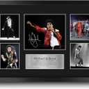 HWC Trading Michael Jackson Musician 16 x 12 inch (A3) Printed Gifts Signed Autograph Picture for Music Memorabilia Fans - 16" x 12" Framed