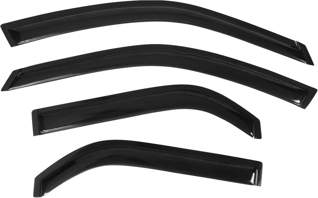 Window Visor Compatible with 2001-2006 Acura MDX, Acrylic Smoke Tinted & Semi-Transparent Sun Rain Wind Guards Shield Vent by IKON MOTORSPORTS, 2002 2003 2004 2005