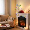 Geosar 30 Pack Conversation Heart Ornaments Valentines Day Decorations, Glitter Matte Heart Shaped Hanging Baubles for Christmas Tree Wedding Home Decor (Gold,Blue,Pink,Green,Purple)