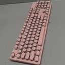 EWEADN TK950 Typewriter Keyboard Wireless Mechanical Keyboard, 104 Keys Aesthetic Typewriter Keyboards with White Backlit, Anti-Ghosting, Blue Switch Bluetooth/2.4GHz/Wired Keyboards-Pink