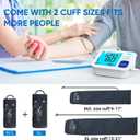Blood Pressure Monitors for Home Use, 9-17'' & 13-21'' Extra Large Blood Pressure Cuff Upper Arm, Oversized Operation Button &Large Backlit LCD, Automatic BP Machine with USB Cable and 4 AAA Batteries