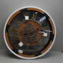 27 inch Large Real Moving Gears Wall Clock with Toughened Glass Cover, Oversized Vintage Solid Wood Farmhouse Clock, Giant Decorative Rustic Wall Clock for Living Room Home Kitchen Office (Brown)