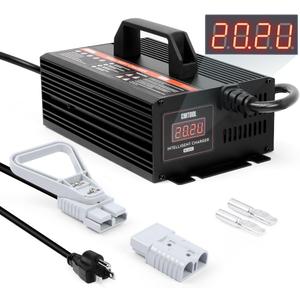 CMTOOL Forklift Battery Charger 24V 20A Smart Trickle Charger with LCD Display, 24 Volt 20 AMP Fully Automatic, for Lead-Acid Batteries, for Pallet Jack/Floor Scrubber/Golf Cart