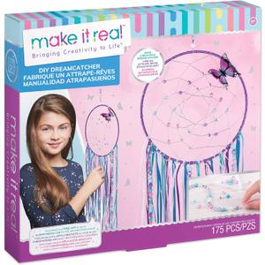 Make It Real: DIY Dreamcatcher - Purple Pink Blue Butterfly, 175 Piece All-in-One DIY Kit, Tweens & Girls, Bedroom Dcor, Arts & Crafts, Make A Beautiful Hanging Bead Dreamcatcher, Kids Ages 8+