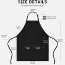 Syntus Adjustable Bib Apron with 2 Pockets Cooking Kitchen Aprons for Women Men Chef (Basic Black)