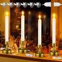 Enhon 4 Pack Christmas Electric Candles with Connectable Plug, Holiday Night Light Window Lights for Window Table Indoor Holiday Decoration
