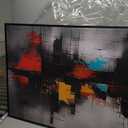 Framed Canvas Wall Art for Living Room Black and Red Abstract Canvas Prints Modern Wall Art Ready to Hang for Bedroom Office Size 30x60 inches