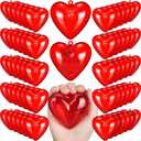 Blulu 60 Pieces Valentine Hearts Filled Candy Box Case Plastic Container Holder 2.56" x 2.48" Birthday Favor for Valentine Exchange Presents Valentines Party Supplies Game Prize Carnival Jewelry Box