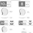 VEWEET Porcelain Dinnerware Sets for 6, 24 Pieces Plates and Bowls Set with Black and Grey Ribbon Lines, Dishes Set Dining Ware for Dinner, Microwave and Dishwasher Safe, Series FIONA