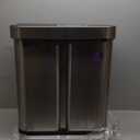 simplehuman 58 Liter / 15.3 Gallon Rectangular Dual Compartment Recycling Kitchen StepTrash Can with Soft-Close Lid, Brushed Stainless Steel with Black Plastic Lid