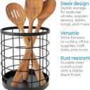 iDesign Kitchen Crock for Utensils - Steel Kitchen Crock Utensil Holder for Countertop - Matte Black