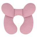 KAKIBLIN Baby Travel Pillow, Upgraded Baby Neck Pillows for Car Seat, Infant Neck Support Pillow for Head and Neck,Newborn Head Support for Car Seat, Stroller, Pushchair (Pink)
