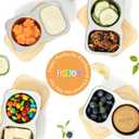 4 Pack Stainless Steel 2-Compartment Small Snack Containers with Lids 5.3oz Lunchable Meal Prep Containers for Adult Reusable Divided Stackable Bento Lunch Box Accessories for Home Travel
