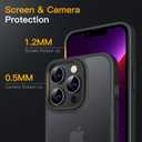 JETech Matte Case for iPhone 13 Pro 6.1-Inch, Shockproof Military Grade Drop Protection, Frosted Translucent Back Phone Cover, Anti-Fingerprint (Black)