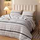Smoofy Aztec White Bedding Sets Queen Size, Folkloric Art Pattern Boho Aztec Comforter Set with Soft Microfiber Fill Bedding, 1 Comforter 2 Pillowcases