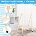 Queekay Baby Clothing Rack for Baby Shower Toddlers Wooden Kids Dress up Rack with Storage Shelf for Toddler Dogs Pets Small Clothes Kids Garment Closet(28.7" h,Natural)