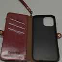 XcaseBar for iPhone 13 Pro Max 6.7" Wallet case with Zipper Credit Card HolderRFID Blocking, Flip Folio Book PU Leather Phone case Shockproof Cover Women Men for Apple 13 Pro Max case Red