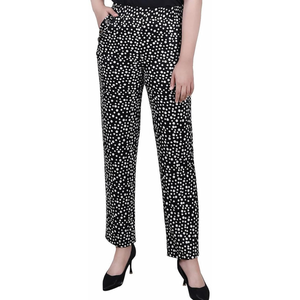 NY Collection Womens High Rise Embellished Straight Leg Pants,M