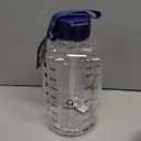 AQUAFIT 64 oz Water Bottle with Time Marker - Straw & Chug Lid - BPA Free Half Gallon Gym Water Bottle with Handle - Big Gallon Jug (Clarity, 64 Ounces)