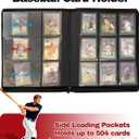 Baseball Card Binder - 9 Pocket Sports Card Binder Holds Gifts, Side Loading Baseball Cards Holders Organizer, Trading Cards Binders with Transparent Sleeves for 3"x4" Toploaders