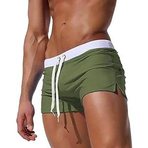 TONLEN Mens Swimwear Short Swim Trunks with Zipper Pocket XXL, Army Green
