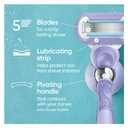 Gillette Venus Extra Smooth Contour Razor for Women, Includes 1 Reusable Razor Handle + 4 Count 5-Bladed Razor Refills, Women's Razor with Flexiball Pivoting Handle and Shower Holder