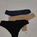 Calvin Klein Women's Invisibles Seamless Thong Panties, 3 Pack (Large, Speakeasy/Light Caramel/Black)