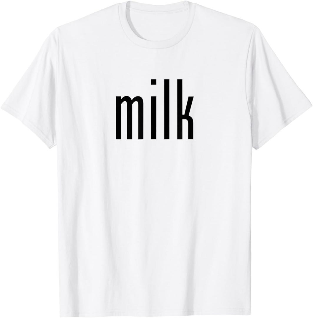 Milk Costume Halloween Pretend I'm Milk T-Shirt (White, S)