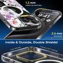 for iPhone 16 Magsafe Case, Slim Floral Shockproof Protective Hard PC+TPU Cute Bumper Flower Cover Women Magnetic case
