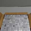 YMMXGE 10-Sheet Peel and Stick Metal Backsplash Tile Stick on Kitchen 3D Wall Decor Aluminum Mosaic Tiles for Bathroom, 12"x12"x0.15" (10, Mixed Silver)