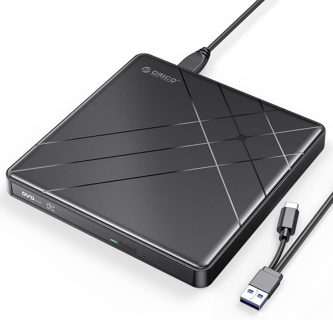 ORICO External Blu-Ray Drives USB 3.0 Type-C Compatible, PC Windows, Linux, Mac OS, with M-DISC Support, Noise Reduction