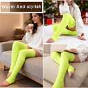 VIBILIA 31.5 Inch Leg Warmers Thigh High Socks Non-Slip Over Knee Footless Extra Long Warm Winter Socks for Women Dance Yoga (Yellow)