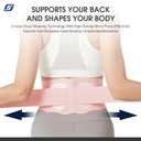 Ultra Thin Back Brace for Lower Back Pain Women, Lightweight Lower Back Support Brace for Sciatica, Scoliosis, Herniated Disc, Breathable Back Braces for Home, Work, Work Out (Pink, Small)