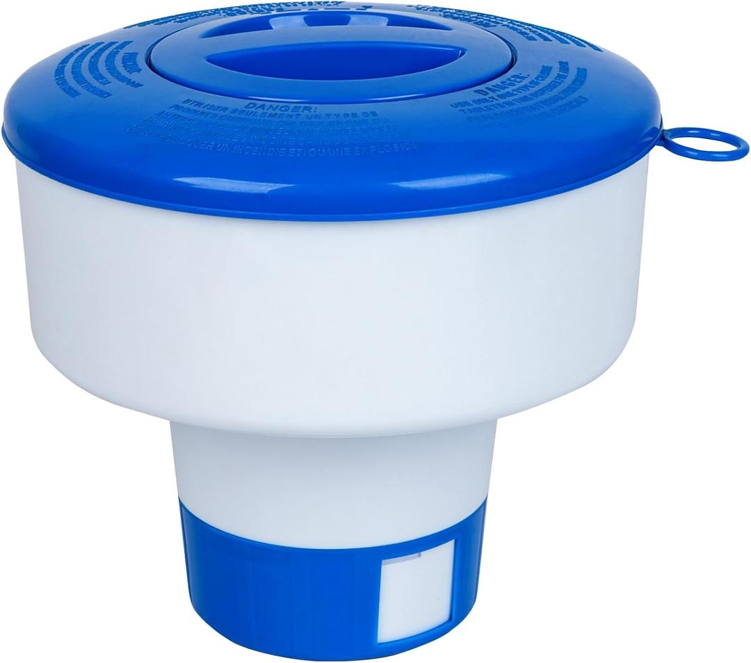 Pool Chlorine Floater for Pools Fits 3" Tablets,7" Diameter Chlorine Tablet Floater with Adjustable Flow Vents Balanced Chemical Dispenser for hot tub/SpaCollapsible