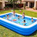 Large Inflatable Pool, 120"70"22" Blow Up Pool for Adults and Childrens, Full-Sized Family Swimming Pool, Summer Water Party, Outdoor, Garden Backyard
