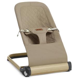 Baby Bouncer, Foldable Infant Bouncer for Babies, Portable Baby Bouncer Seat with Adjustable Height (Polyester, Khaki) (Khaki)