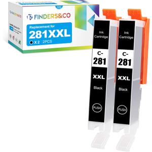 F FINDERS&CO CLI-281 XXL BK Black Ink Replacement for Canon Pixma TS6320 TR7520 TS8120 TS8220 TS8320 TR8520 (2X 281XXL BK)