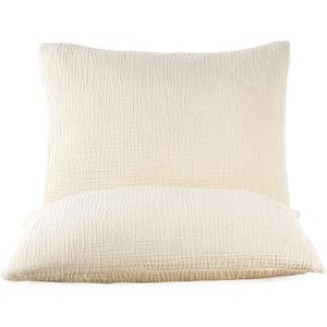 Organic Cotton King Pillowcases Set of 2 (20 x 36 Inches) – 4-Layer Muslin, Ultra Soft & Breathable, No Ironing Required, Lightweight Pre-Washed Pillow Covers (Ivory) | Muslin Pillowcases, Organic Cotton, Ligthtweight, Envelope Closure, Breathable Material
