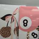 Trendy Pink Leopard Bow Canvas Wall Art Set of 3 Funky Cherry Lucky 8 Ball Posters Prints Cute Coquette Preppy Room Aesthetic Wall Decor Pictures for Girls Bedroom Apartment Dorm 16x24in, 24L" x 16W"canvas