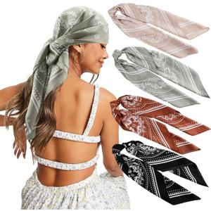 Silk Like Head Scarf for Women, Silk Hair Wrap for Sleeping, Women's Scarves & Wraps, 35in x 35in Bandanas for Women