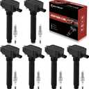 UF648 Ignition Coil Pack & Iridium Spark Plugs Compatible with Jeep Wrangler Dodge Challenger Charger Journey Ram1500 Chrysler 200 300 Town & Country 3.2L 3.6L V6 2011-2020 Coil Pack Sets of 6