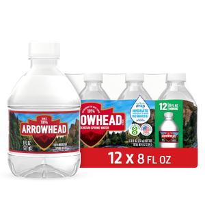 Arrowhead Mountain Spring Water Bottles, 12 Pack - Still Bottled Water with Naturally Occurring Minerals & Electrolytes for Taste - 8 Fl Oz