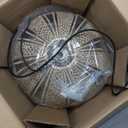 17.7" Rattan Pendant Light,Hand Woven Wicker Hanging Light, D17.72"xH13.78"