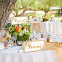 24 Pack Reserved Table Signs for Wedding, Double Sided Gold Reserved Row Seating Signs for Wedding Chairs Tables Tent Place Cards Reception Ceremony Restaurants Event