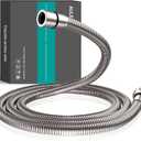 shower hose 304 stainless steel extra long shower hose replacement handheld shower head hose extension (Brushed-Nickel, 78 inch)