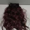 REECHO Hair Extensions, 4PCS Clip in Hair Extensions HE001 Natural Soft Synthetic Hairpieces for Women, Dark Burgundy