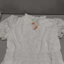 BerryGo Womens Summer Eyelet Embroidery Lace Boho Mini Dress (White, L)