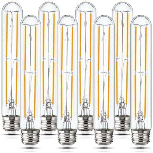 Sphoon Tubular Light Bulb 7.3 Inch Dimmable T10 LED Bulb E26 6W 60 Watts Edison Bulbs 2700K Solf White,185mm Long for Wall Sconces, Pendant, Livingroom, 4-Pack